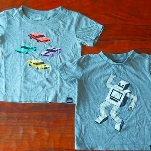 2 Whistle and Flute size 3/4 gray graphic tees